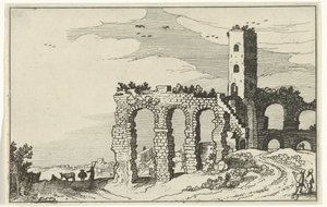 水道橋の廃墟 ローマ時代の遺跡と海岸の風景 (シリーズ 1) (シリーズ タイトル) 作： Willem van Nieulandt (II)