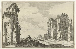 カラカラ浴場跡 ローマ時代の遺跡と海岸の風景 (シリーズ 1) (シリーズ タイトル) 作： Willem van Nieulandt (II)