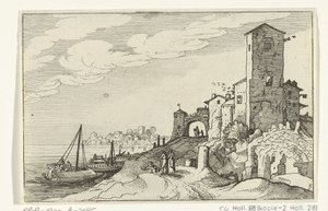 海岸の塔と門 ローマ時代の遺跡と海岸の風景 (シリーズ 1) (シリーズ タイトル) 作： Willem van Nieulandt (II)