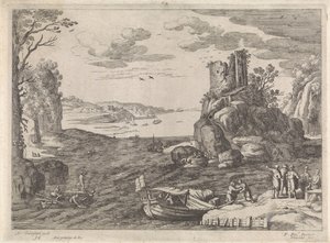 湾内のいくつかの船 イタリアの風景（連載タイトル） 作： Willem van Nieulandt (II)