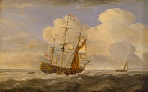風前の灯火 オランダの旗艦 17世紀後半から18世紀初頭（油彩・パネル）