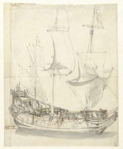 ウィッテ・デ・ウィズ中将のプリンセス・ロワイヤルを出荷 作： Willem van de Velde (I)