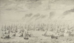 テルハイデの戦い 1653 年 8 月 10 日のテルハイデの戦い: 第一次英蘭戦争 (1652-54) のエピソード 作： Willem van de Velde (I)