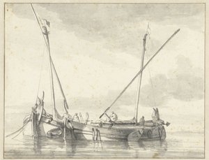 2 つの小さな船 作： Willem van de Velde (II)