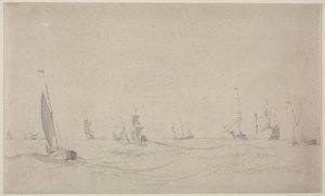 荒海での発送、1665年。 作： Willem van de Velde