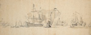 オランダ艦隊の作戦会議、1665年5月？ 作： Willem van de Velde the Younger