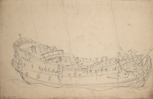 イギリス人5等兵の肖像 1675年頃（黒鉛画） 作： Willem van de Velde the Younger