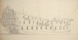 イギリス人4等兵の肖像 1685年頃（黒鉛、灰色水彩）