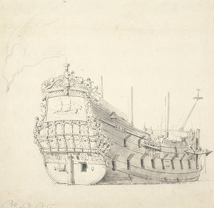 イジュルストの肖像」（1653年）1665年頃（黒鉛、灰色水彩） 作： Willem van de Velde the Younger