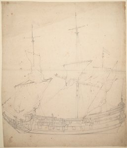 ヴレーデ()の肖像、1661年頃（オフセット、グラファイト） 作： Willem van de Velde the Younger