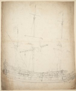 ヴレーデ()の肖像、1661年頃（オフセット、グラファイト） 作： Willem van de Velde the Younger