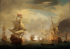 テクセル島の戦い 作： Willem van de Velde the Younger
