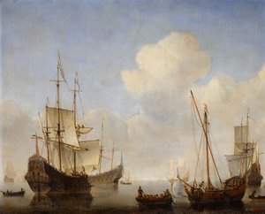 1660年代の西アフリカ沿岸のオランダ戦隊。 作： Willem van de Velde the Younger
