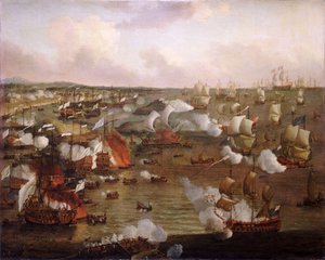ラ・ホーグの海戦におけるフランス船の焼失、1692年5月23日、17世紀後半、油彩・カンヴァス 作： Willem van de Velde the Younger