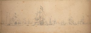 オランダ艦隊の作戦会議 作： Willem van de the Elder Velde