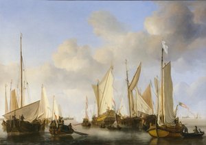 敬礼するオランダのヨット 作： Willem van de the Elder Velde