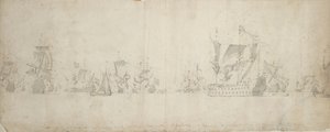 1665年8月8日から18日にかけて行われた海戦会議の後のオランダ艦隊 作： Willem van de the Elder Velde