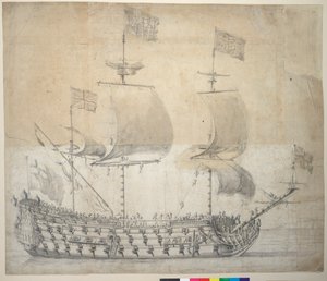 HMSブリタニア（図面） 作： Willem van de the Elder Velde