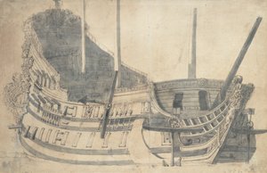 ヤールスフェルト」の肖像、1665年頃（黒鉛、灰色水彩） 作： Willem van de the Elder Velde