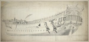 チャールズ・ガレー号」の肖像、1676年頃（黒鉛、灰色水彩）