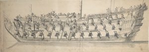 ネプチューン号」の肖像、1685年頃（デッサン） 作： Willem van de the Elder Velde