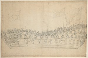 スターリング城」の肖像画 作： Willem van de the Elder Velde