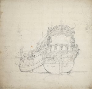 ヴルペンブルク号の肖像 1659年頃（黒鉛画） 作： Willem van de the Elder Velde