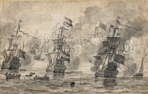 1653年7月31日、シェベニンゲンの戦い：戦いの最後の峠 作： Willem van de the Elder Velde