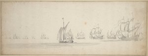 スコットランド沿岸に向かうオランダ艦隊 作： Willem van de the Elder Velde