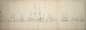ローストフトの戦いの前日、1665年6月2日～12日 作： Willem van de the Elder Velde