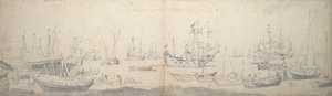 ヴァイスシュイッツ、テクセル島のカーグとオランダ船籍の船員たち 作： Willem van de the Elder Velde