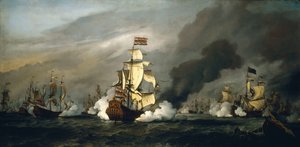テクセル島の戦い 作： Willem van de Velde the Younger