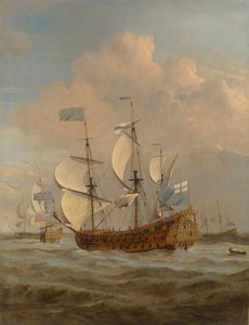 そよ風の吹く海上の「セント・アンドリュー号」、1673年頃、油彩・カンヴァス
