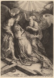 二人の天使に支えられて跪くマテル・ドロロサ 作： Willem van der Leeuw after Sir Peter Paul Rubens