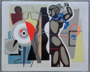 腕を上げた女性 作： 