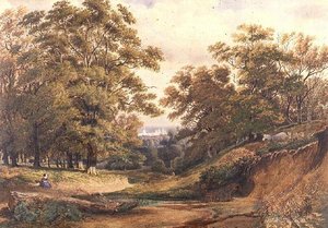 オックスフォード近郊のバグリーウッドの風景（水彩・ボディカラー） 作： Joseph Mallord William Turner
