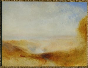 遠くに川と湾のある風景... 作： ウィリアム (1789 1862) ターナー