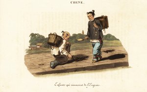 馬糞を集める中国の子供たち 作： William (after) Alexander