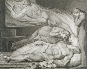 強い邪悪な男の死、pl.6、ウィリアム・ブレイク（1757-1827）による「The Grave、A Poem」のイラスト、Luigi Schiavonetti（1765-1810）によって彫刻