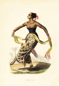 インドネシア・ジャワ島の踊り子「ロンゲン」または「ロンギング 作： William (after) Daniell