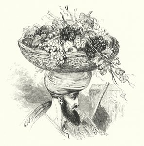 果物の入ったバスケットを持った土地のアブド・アッラ（彫刻 作： William (after) Harvey