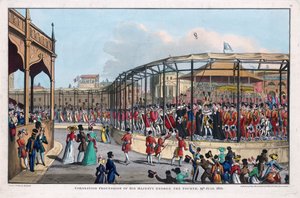 ジョージ 4 世 (1762-1830) の戴冠式行列、セント ジェームズ パーク、ロンドン 作： William (after) Heath
