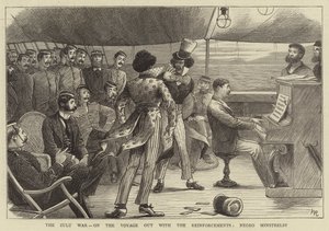 ズールー戦争、援軍と共に出航、黒のミンストレル (彫刻) 作： William (after) Ralston