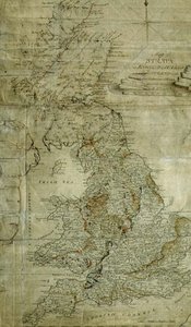ジョン・カリーが作成したイングランド、ウェールズ、スコットランドの一部の地層の地図、1802-3年頃（エングレービング） 作： William (after) Smith