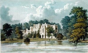 ガイズクリフ（アッカーマンの「芸術のリポジトリ」より）1826年頃発行（カラーリトグラフ 作： William (after) Westall