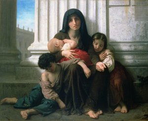 慈善または貧しい家族」、1865 作： William Adolphe Bouguereau