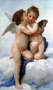 子供としてのキューピッドとプシュケ、ファーストキス、1890年。
