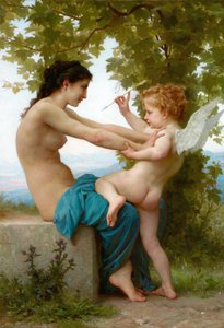 フランス語：Jeune fille se défendant contre Éros エロスに抗う少女 作： ウィリアム・アドルフ・ブーグロー