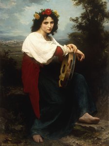 タンバリンを持つイタリア人女性、1872 作： William Adolphe Bouguereau