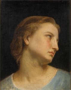 女性の頭の習作（キャンバスに油彩） 作： William Adolphe Bouguereau